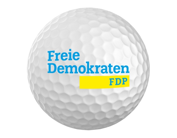 Golfball MIKADO 432 weiß mit Logo der Freien Demokraten